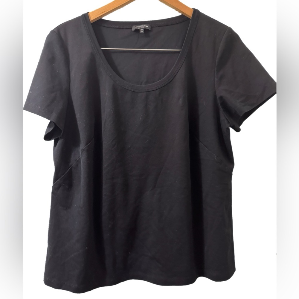 Lafayette 148 New York Black Short Sleeve Tee